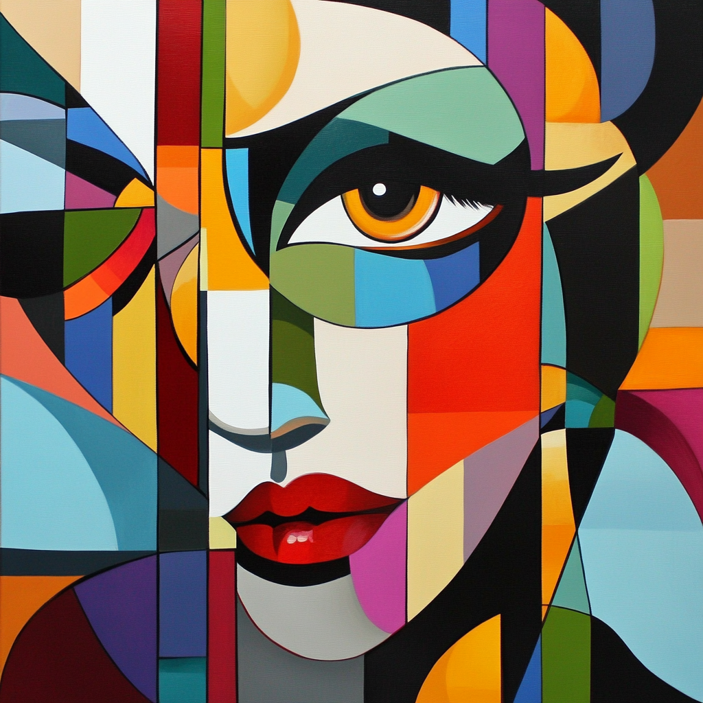 Abstract Shape Face Of A Woman Diamond Art Kit