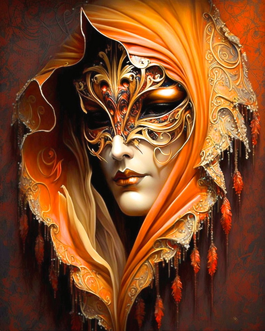 Orange Hooded Mask Diamond Art Kit