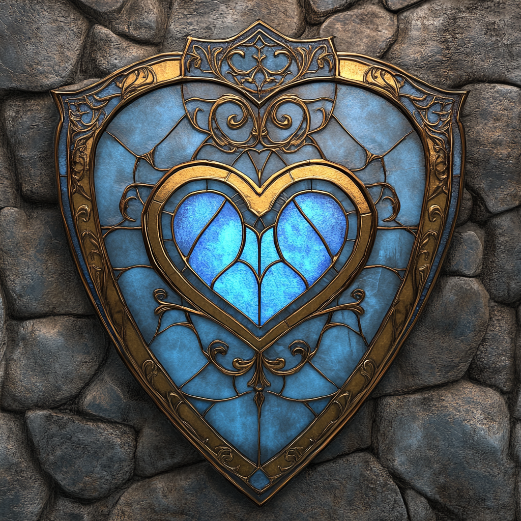 Blue Heart Shield Diamond Art Kit