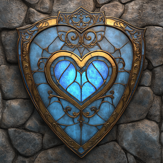 Blue Heart Shield Diamond Art Kit