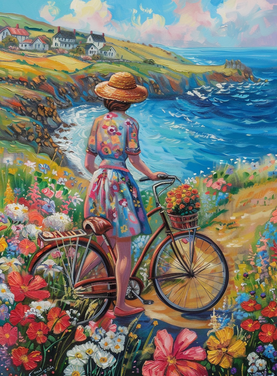 Seashore Bicycle Ride Diamond Art Kit