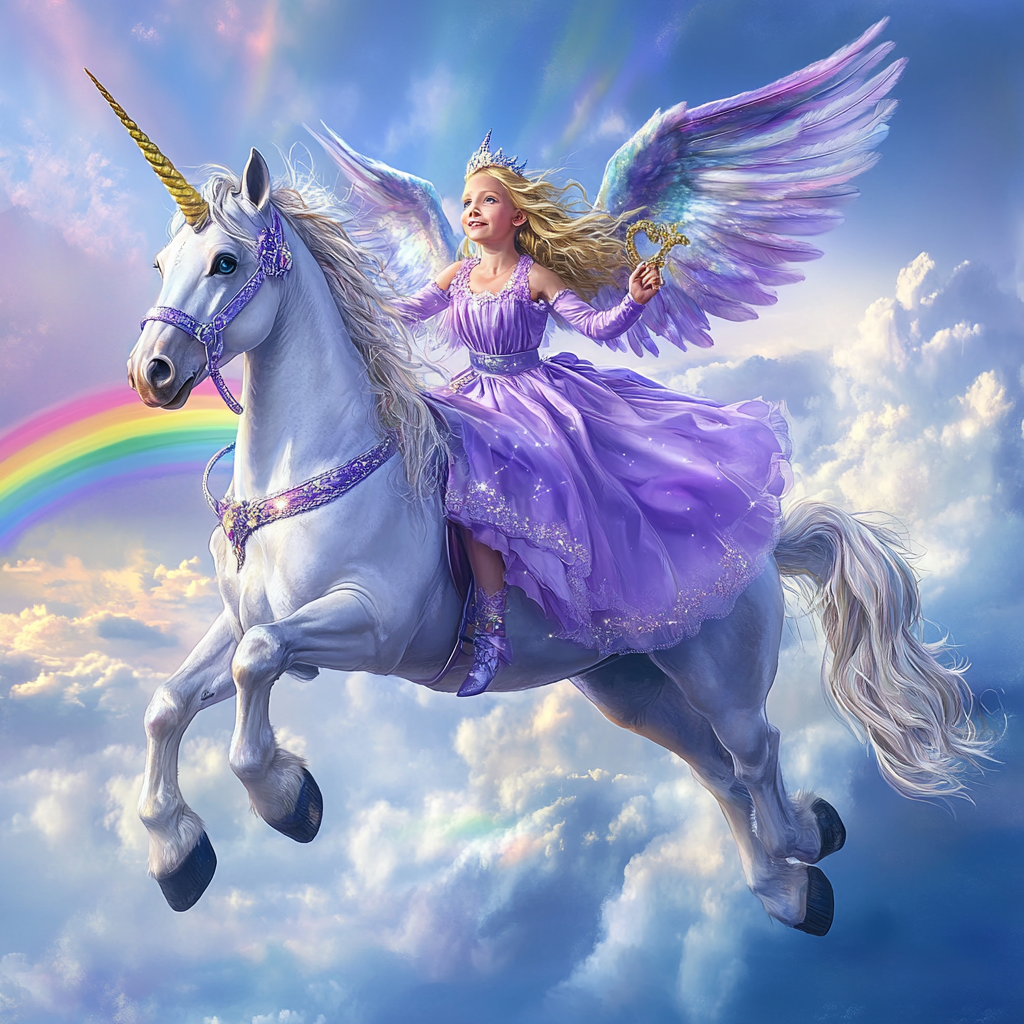 Purple Wing Angel Unicorn Diamond Art Kit