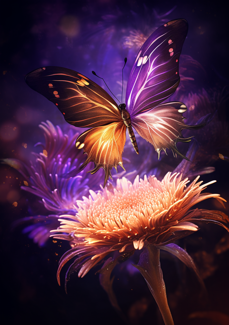 Purple And Yellow Wing Butterfly Diamond Art Kit