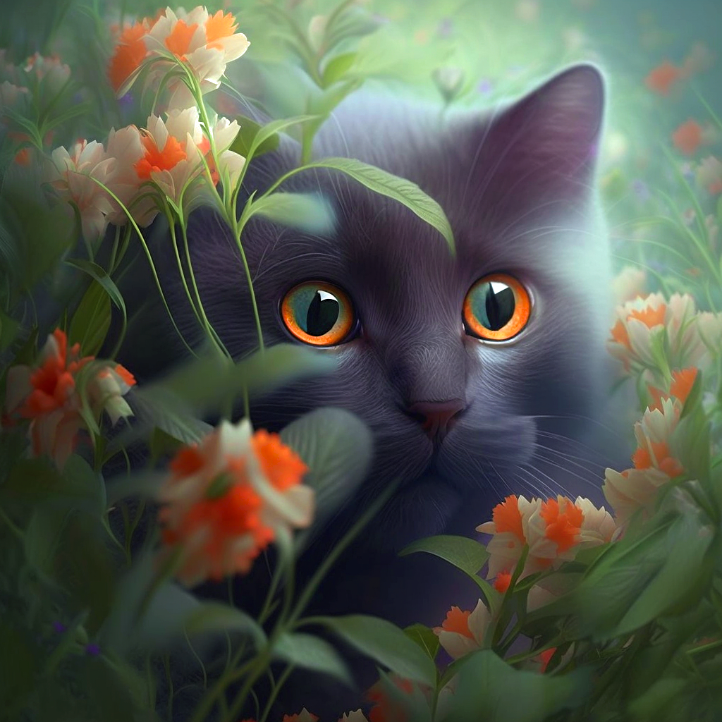Gray Hidden Cat Diamond Art Kit
