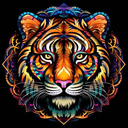 Colorful Mandala Tiger Diamond Art Kit