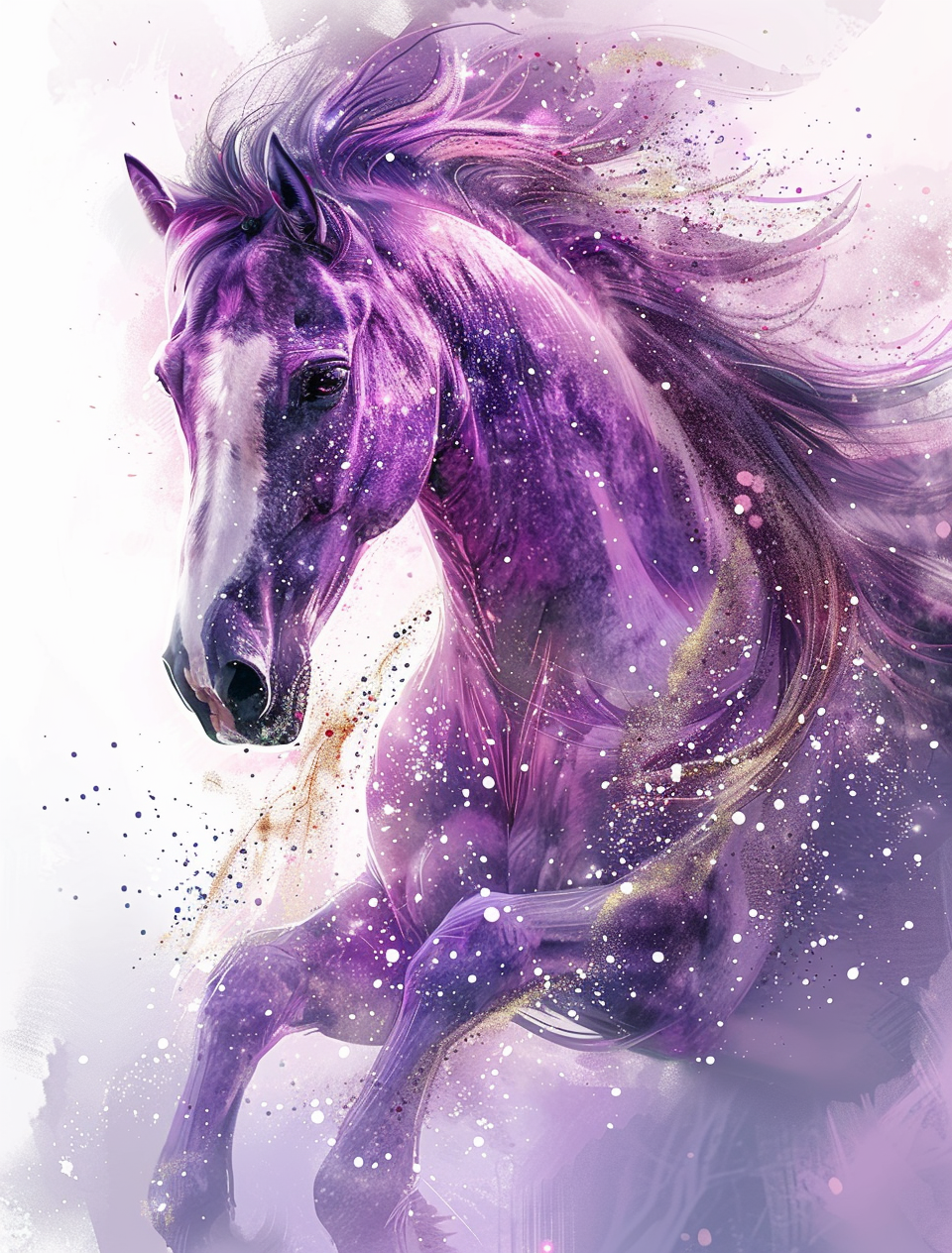 Stardust Purple Horse Diamond Art Kit