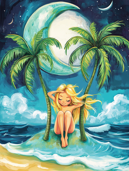 Girl And Palms Diamond Art Kit