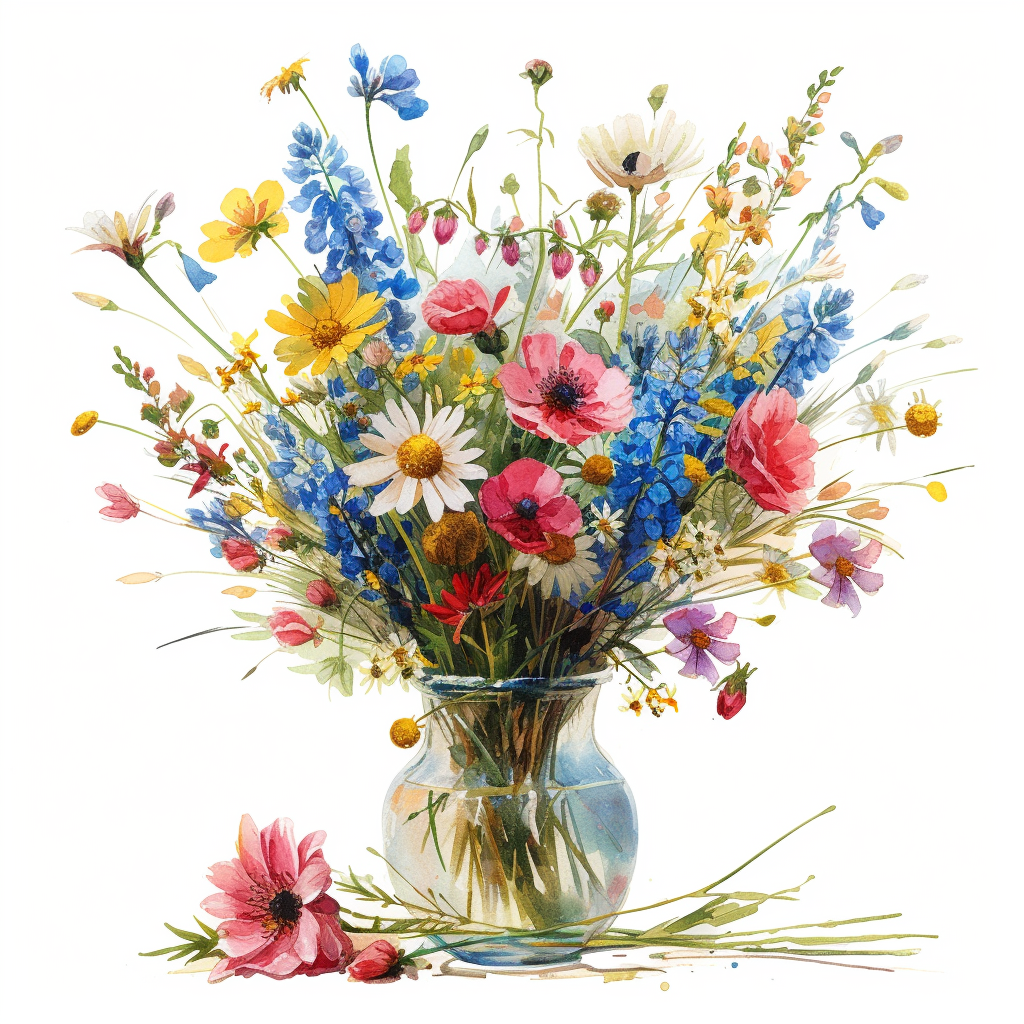Clear Vase Wildflowers Diamond Art Kit