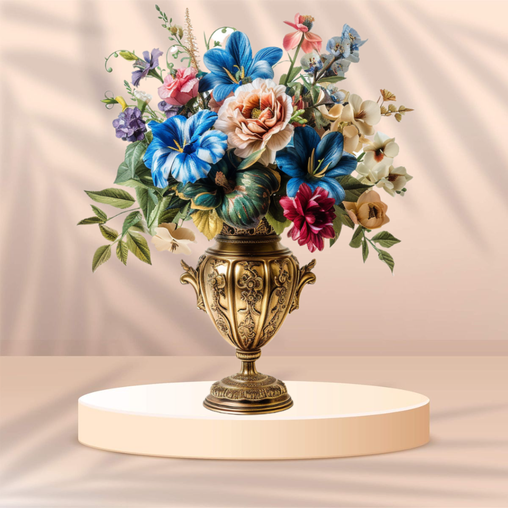 Golden Urn Of Flowers Diamond Art Kit