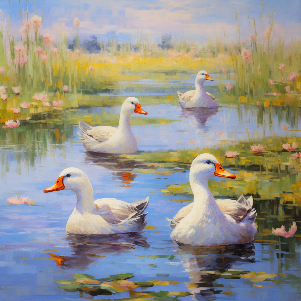 Four Geese Swimming Diamond Art Kit