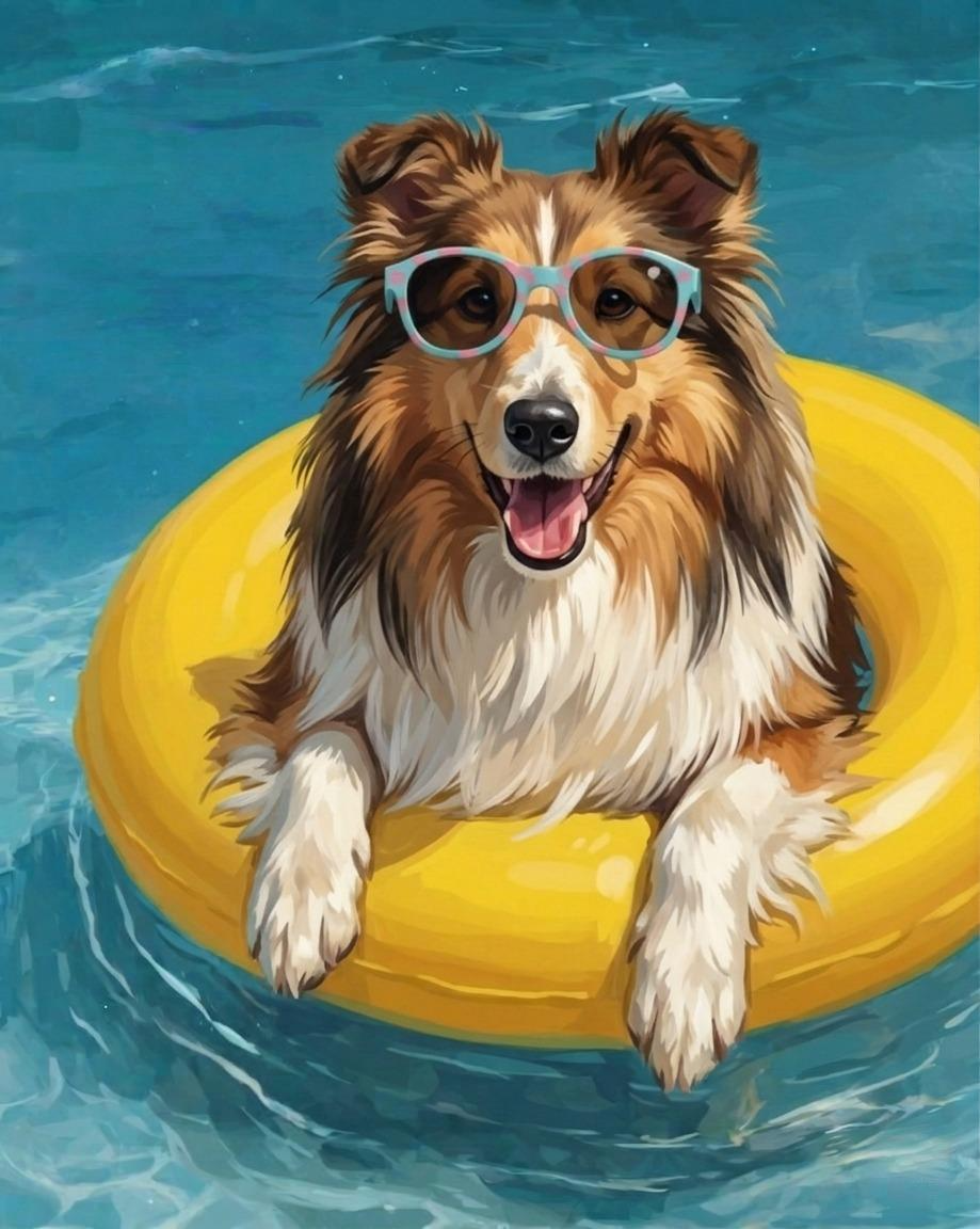 Hello Summer Sheltie Diamond Art Kit