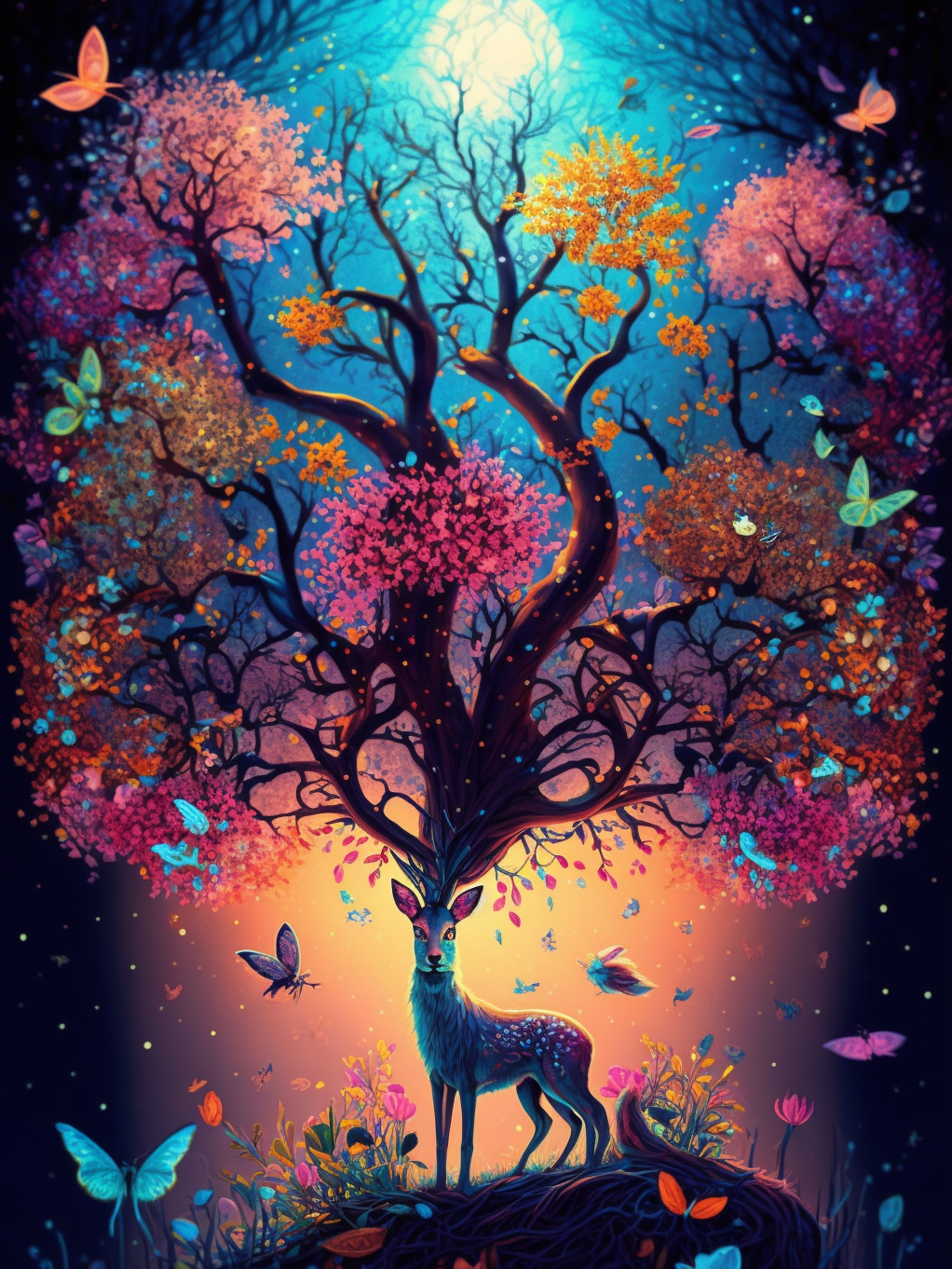 Fantasy Deer Tree Diamond Art Kit