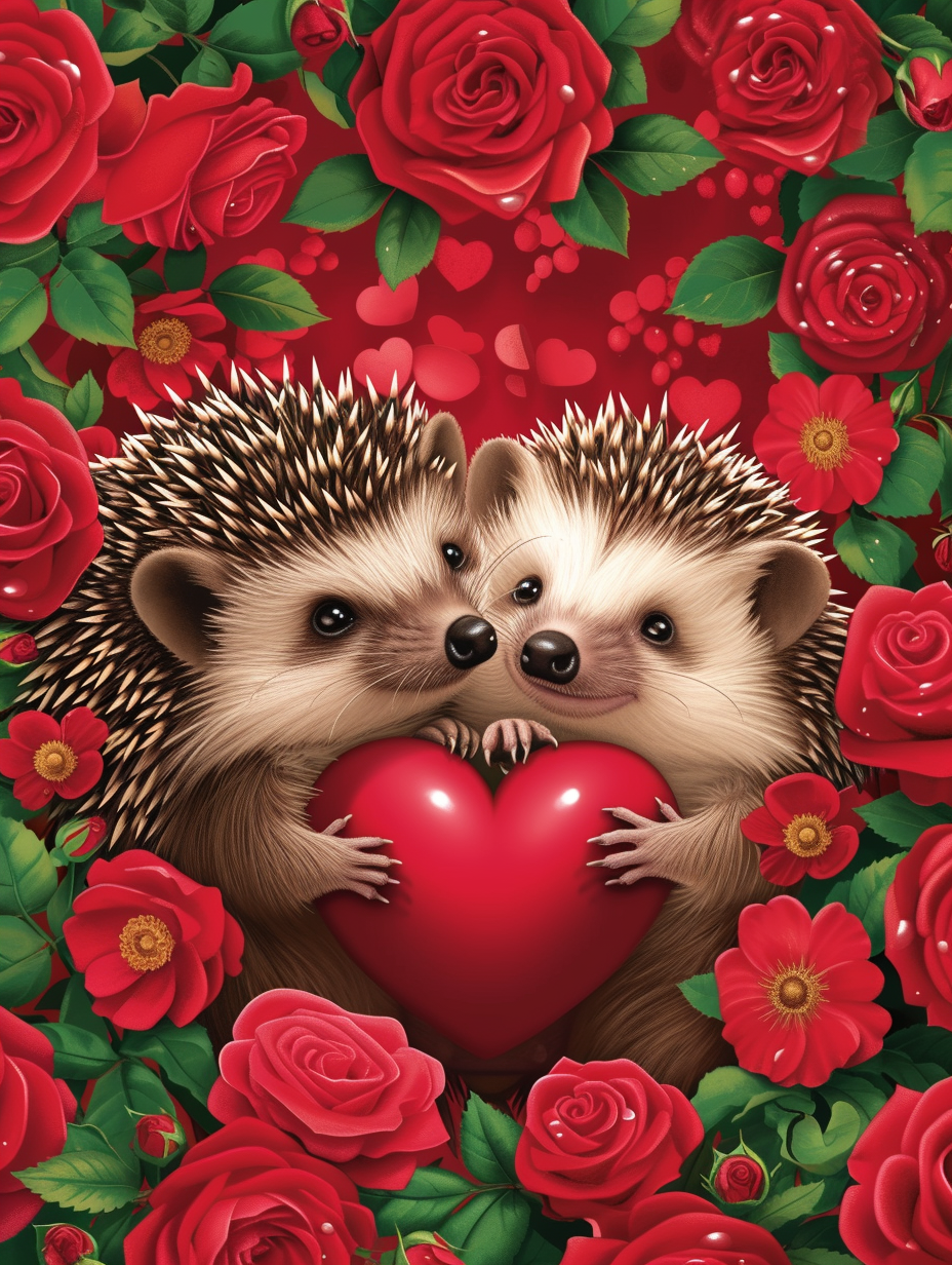 Red Heart Hedgehogs Diamond Art Kit