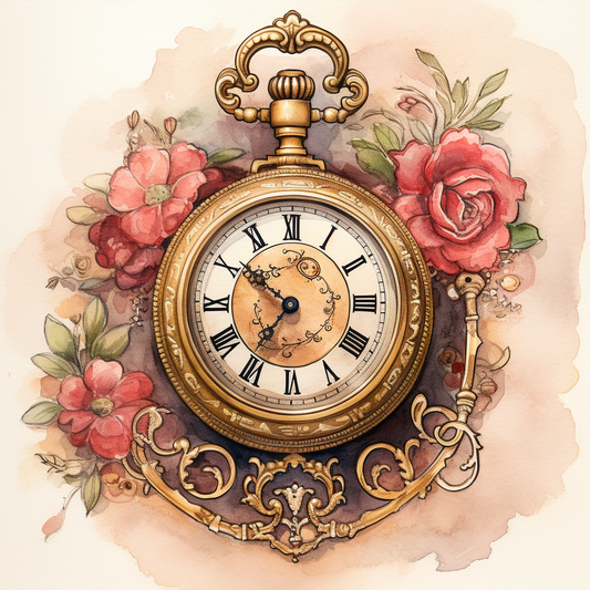 Vintage Watch Watercolor Diamond Art Kit