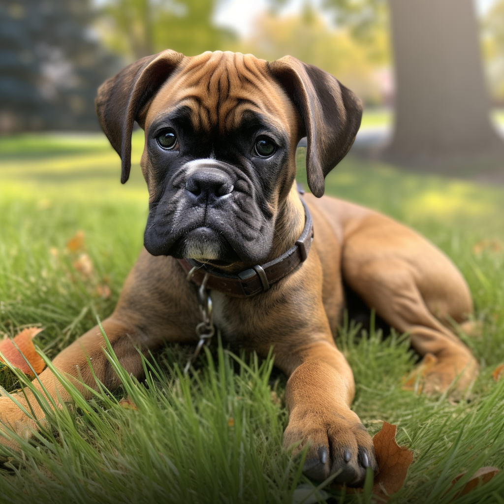 Boxer Puppy Grass Diamond Art Kit