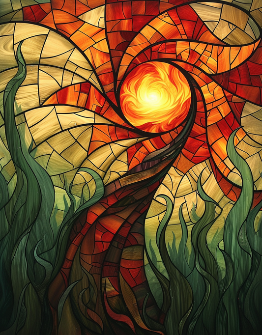 Abstract Tree Sun Diamond Art Kit