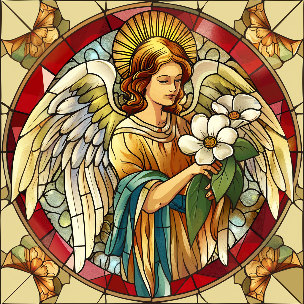 Two White Flower Abstract Angel Diamond Art Kit