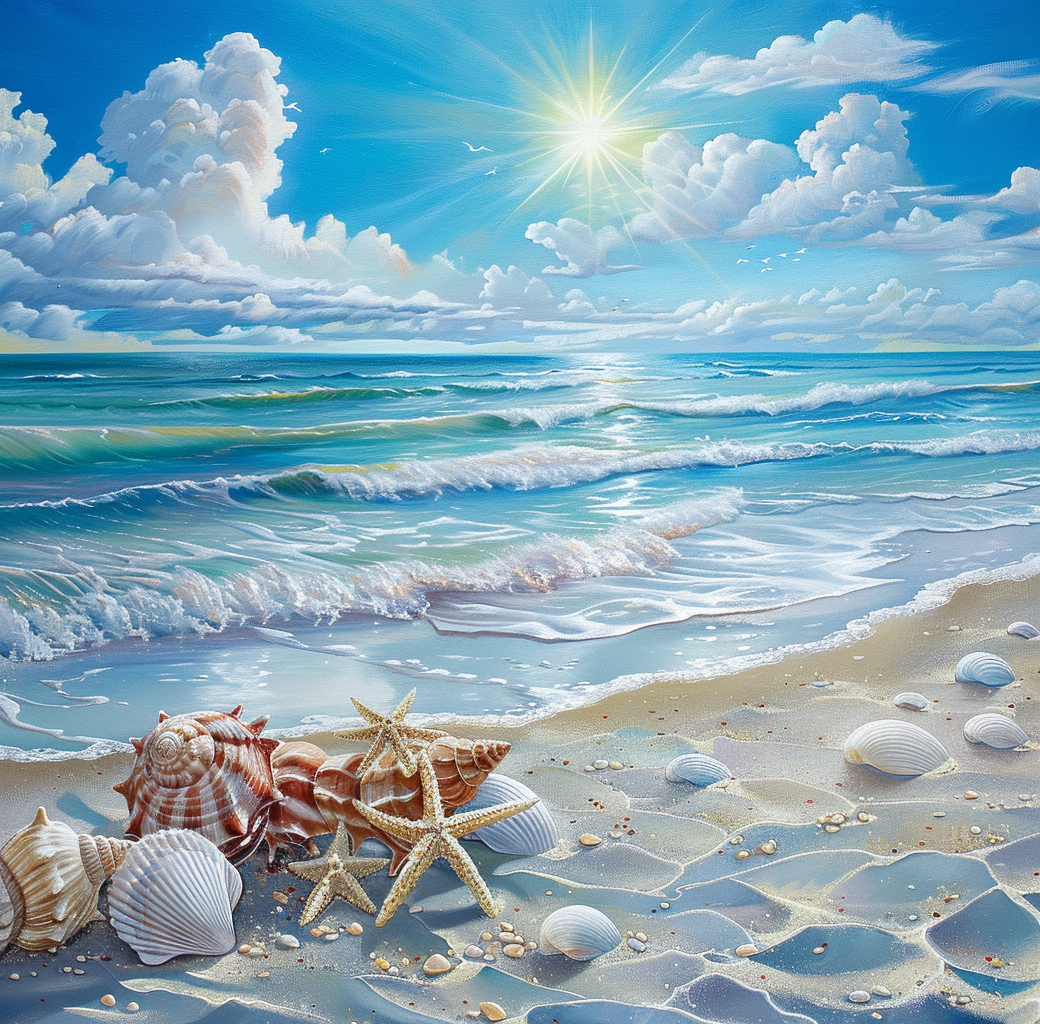 Shells In The Rippled Sand Diamond Art Kit