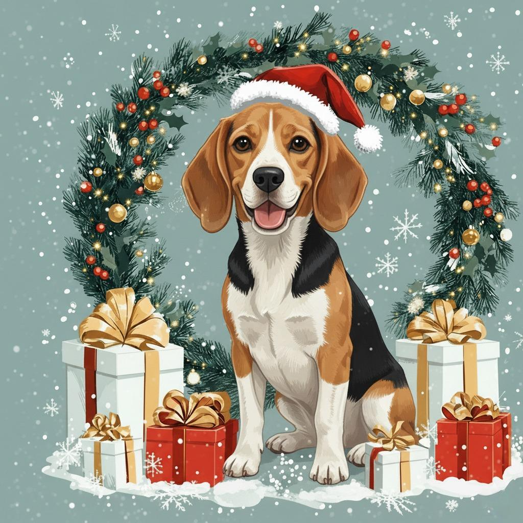 Christmas Arch Beagle Diamond Art Kit