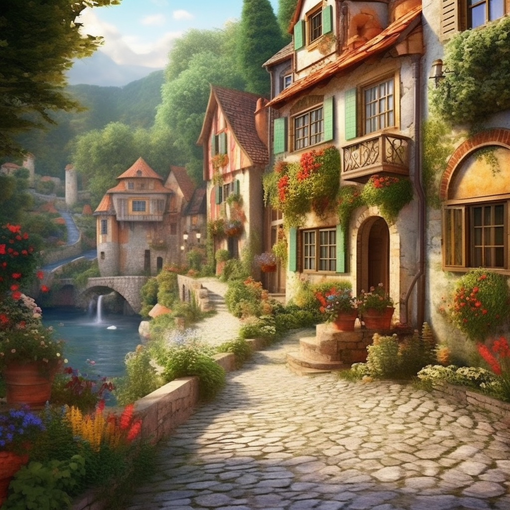 European Village Diamond Art Kit