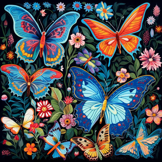 Blue Butterfly Pattern Diamond Art Kit