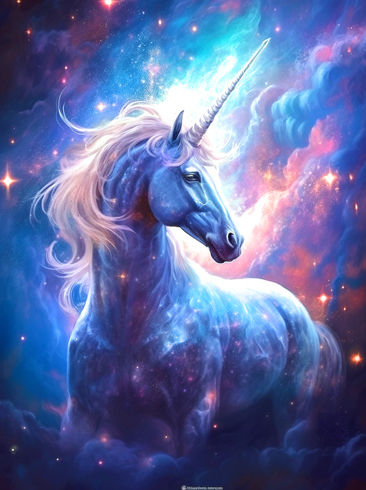 Blue Galaxy Unicorn Diamond Art Kit