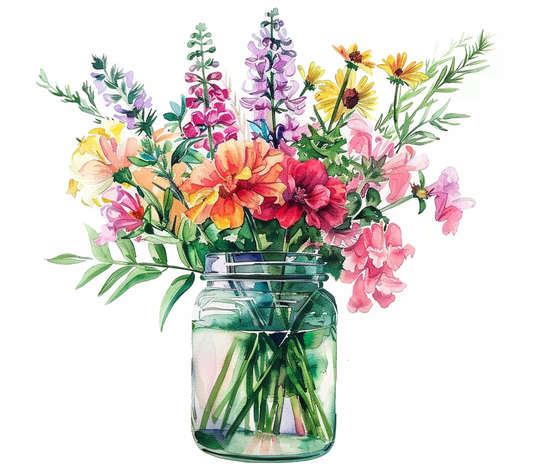 Mixed Flower Jar Diamond Art Kit