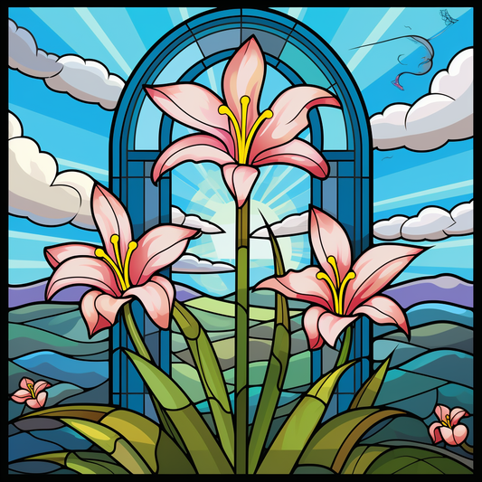 Three Pink Easter Lilies Diamond Art Kit