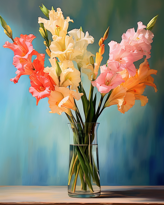 Glass Vase Gladiolus Diamond Art Kit