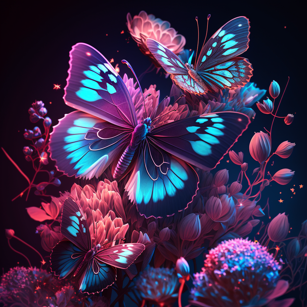 Pink Blue Butterflies Diamond Art Kit