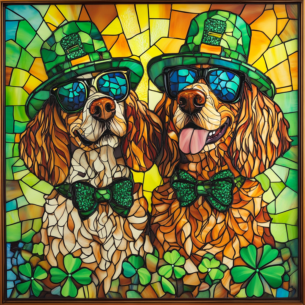 Irish Setters For Saint Patricks Day Diamond Art Kit