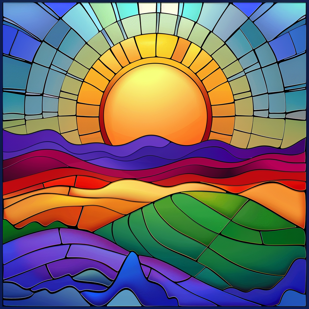 Colorful Water Abstract Sunrise Diamond Art Kit