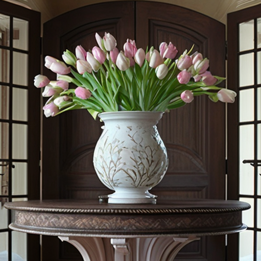 Pink White Tulips Diamond Art Kit
