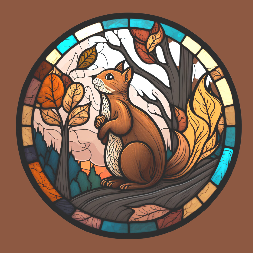 Circle Squirrel Abstract Diamond Art Kit