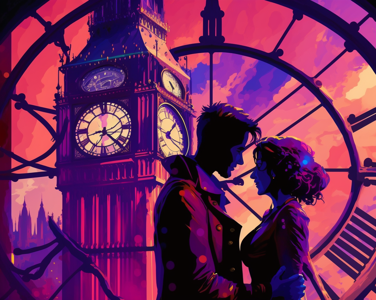 Abstract Lovers In London Diamond Art Kit