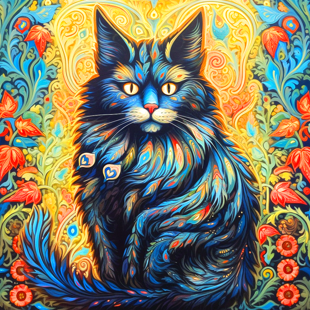 Abstract Yellow Eye Black Cat Diamond Art Kit