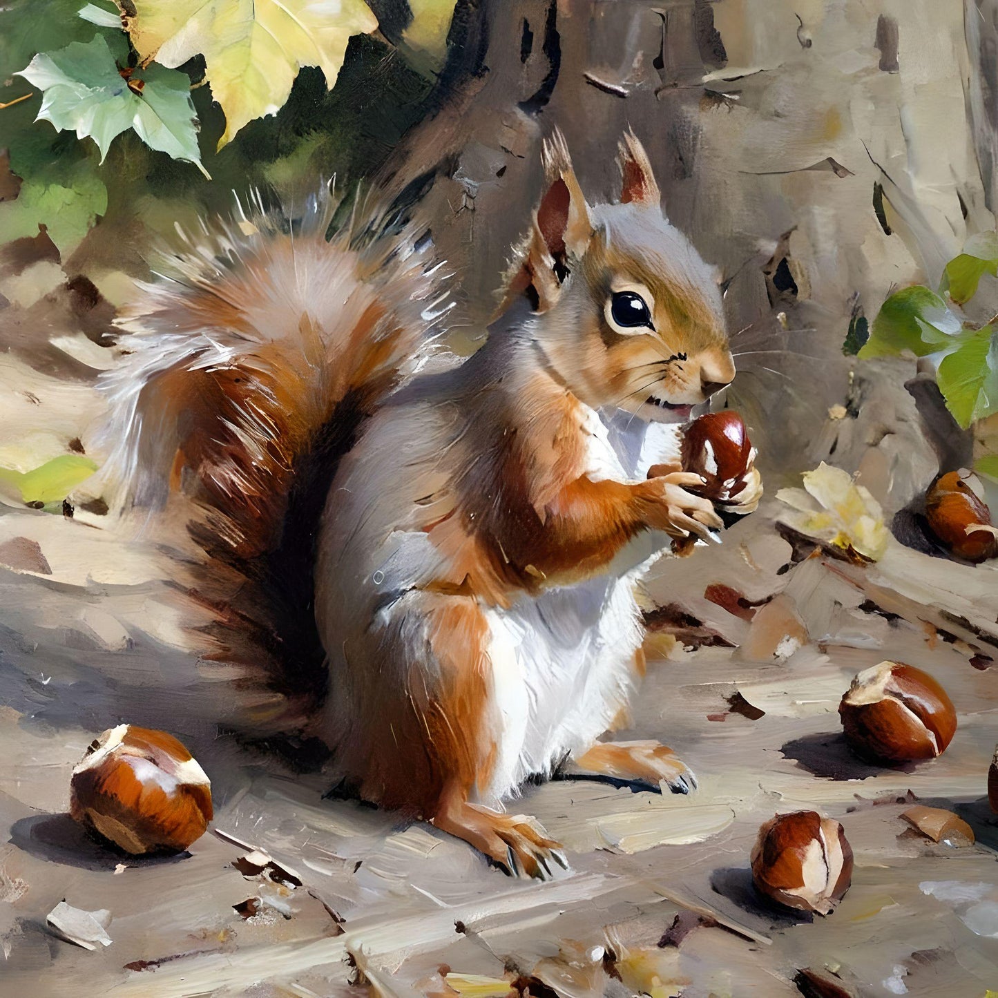 Squirrel And Nuts Diamond Art Kit
