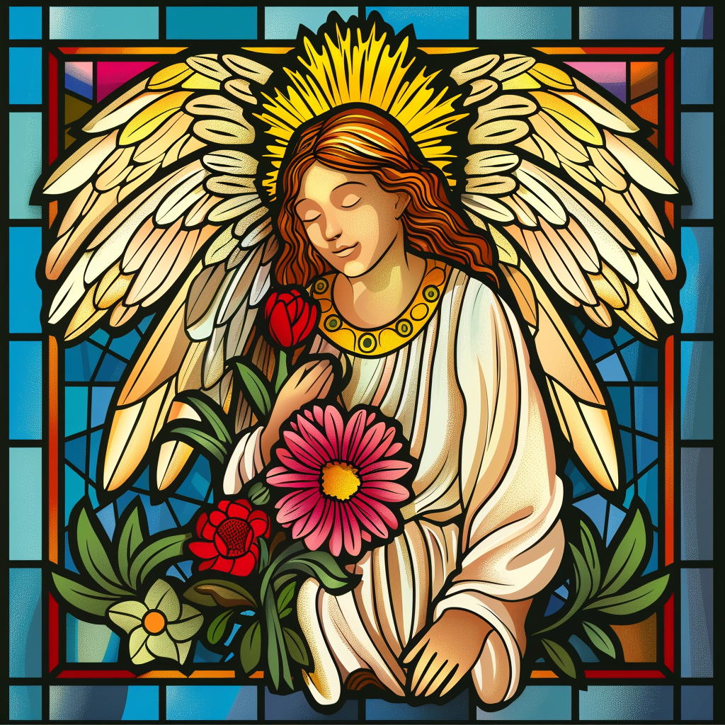 Pink Flower Abstract Angel Diamond Art Kit
