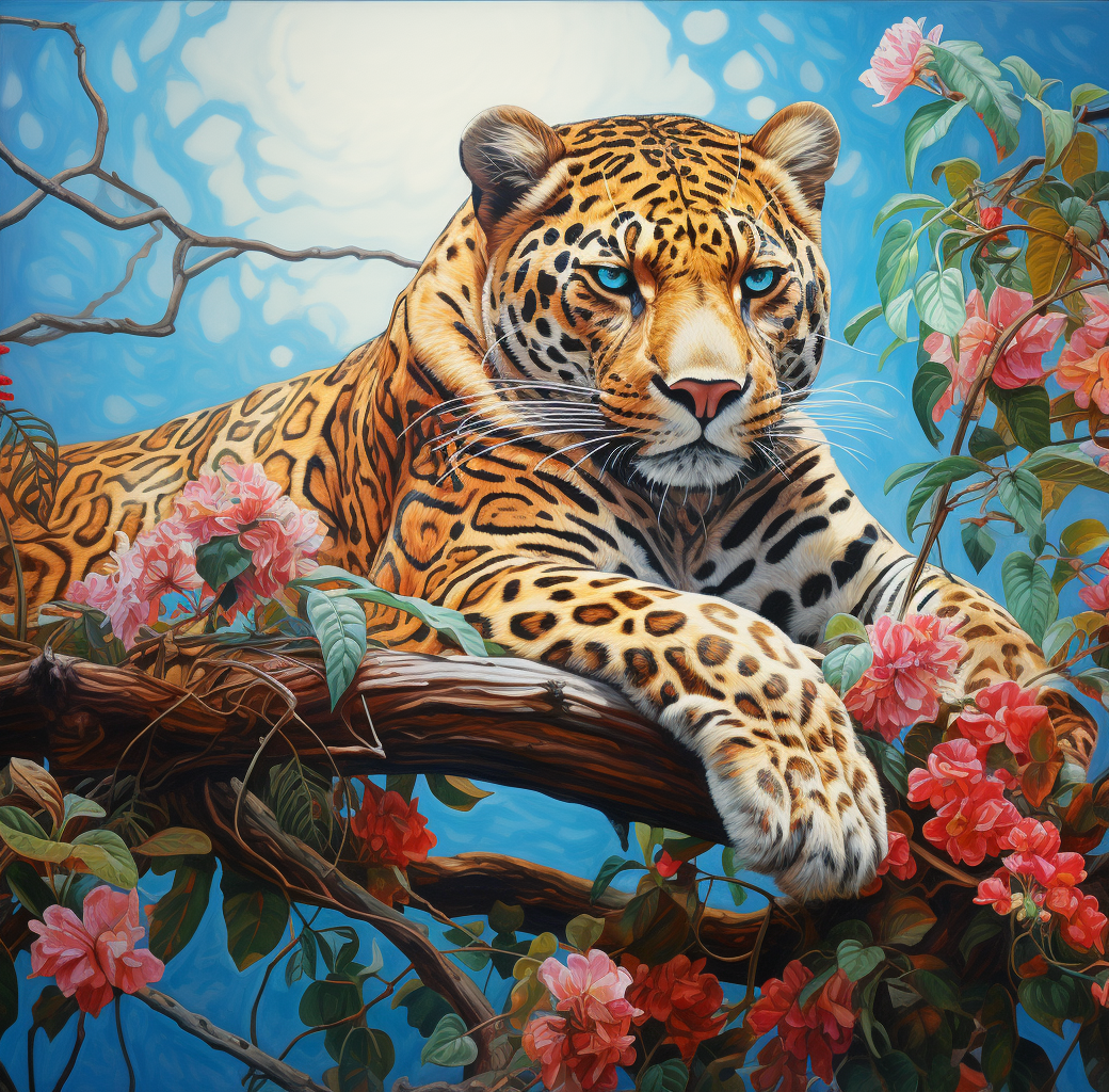 Blueeye Leopard Branch Diamond Art Kit