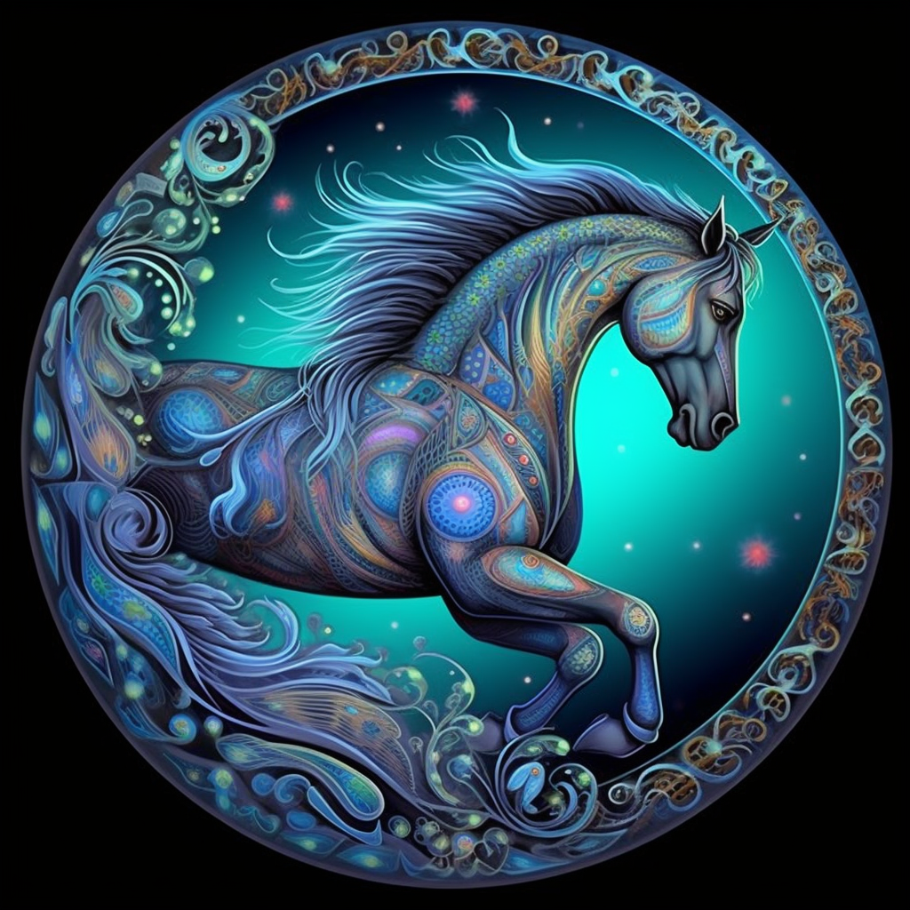 Jumping Horse Circle Diamond Art Kit