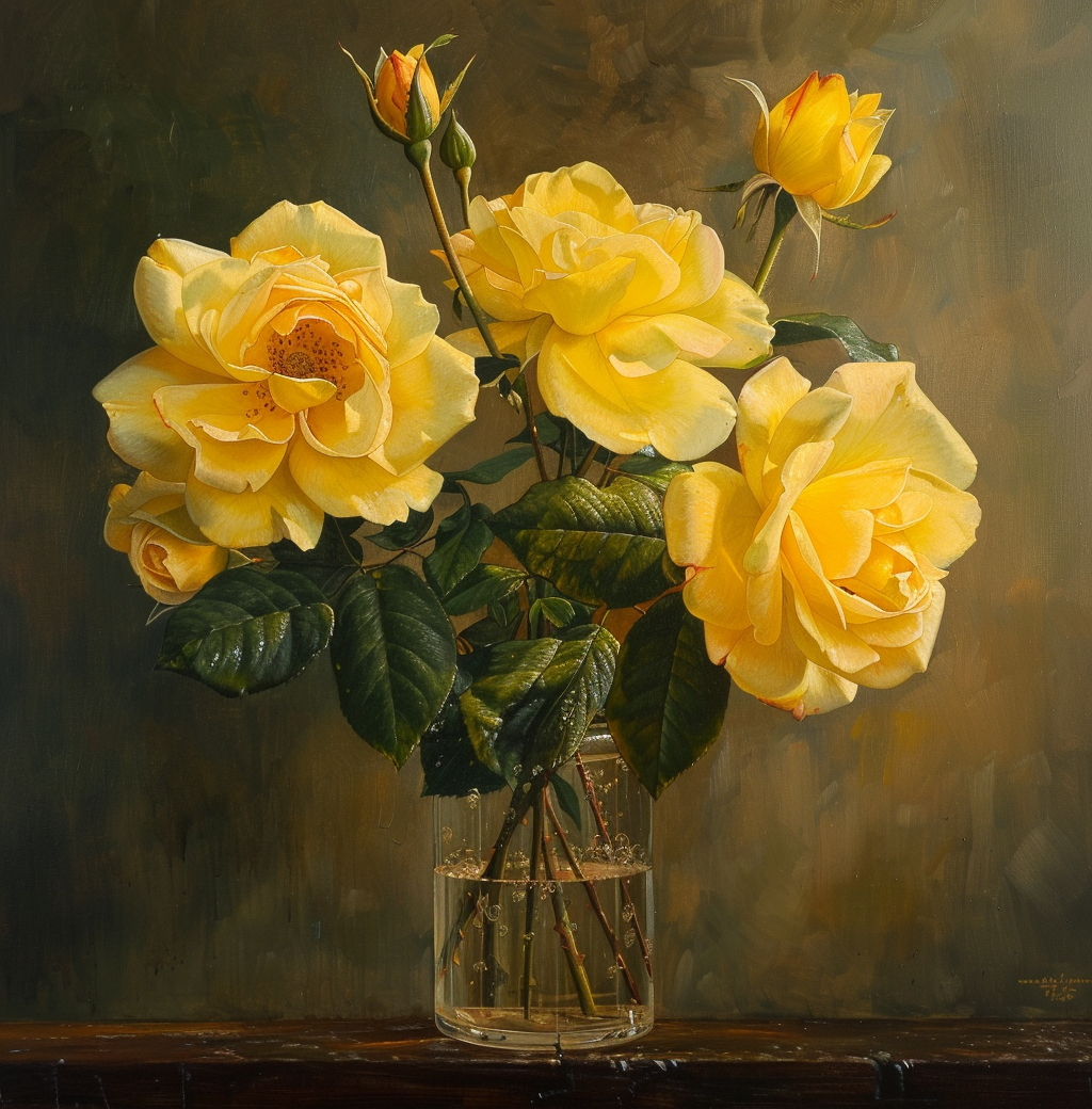 Jar Of Yellow Roses Diamond Art Kit