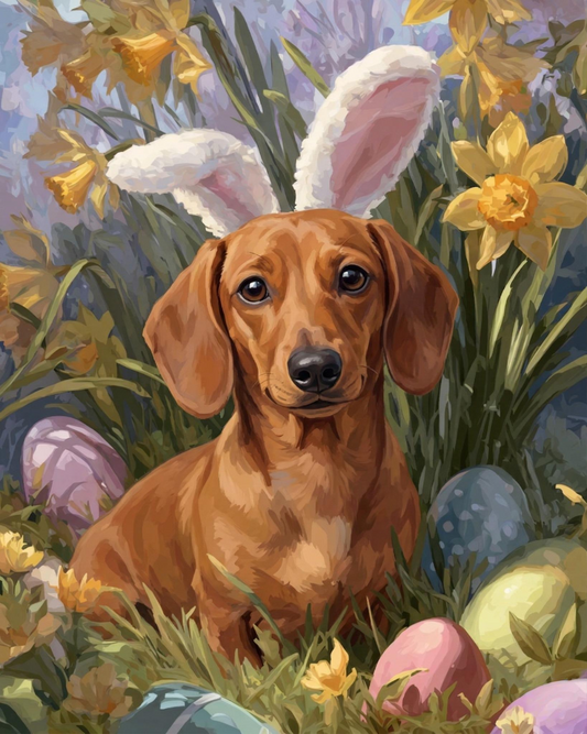 Pink Bunn Years Dachshund Diamond Art Kit