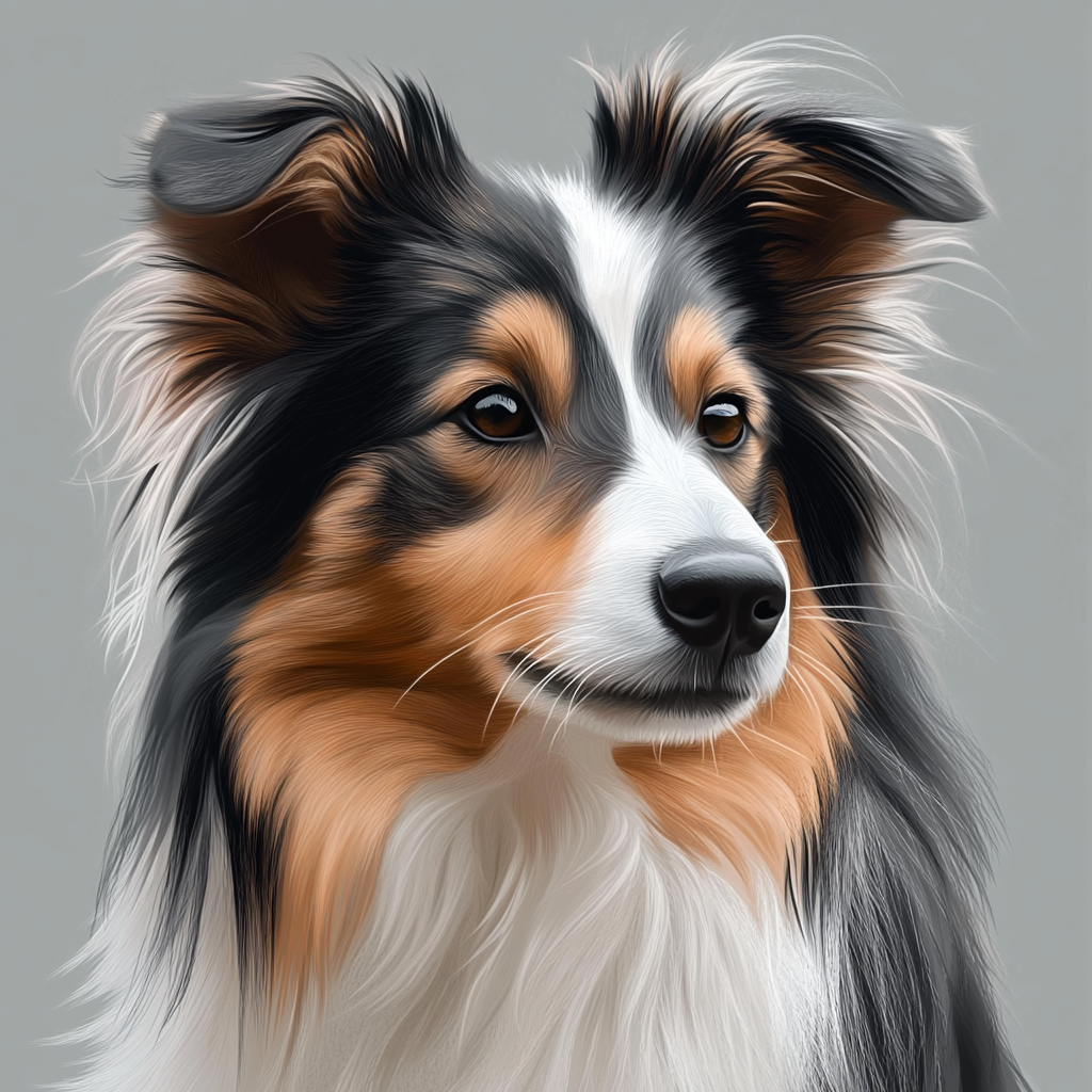 Black White Brown Sheltie Diamond Art Kit