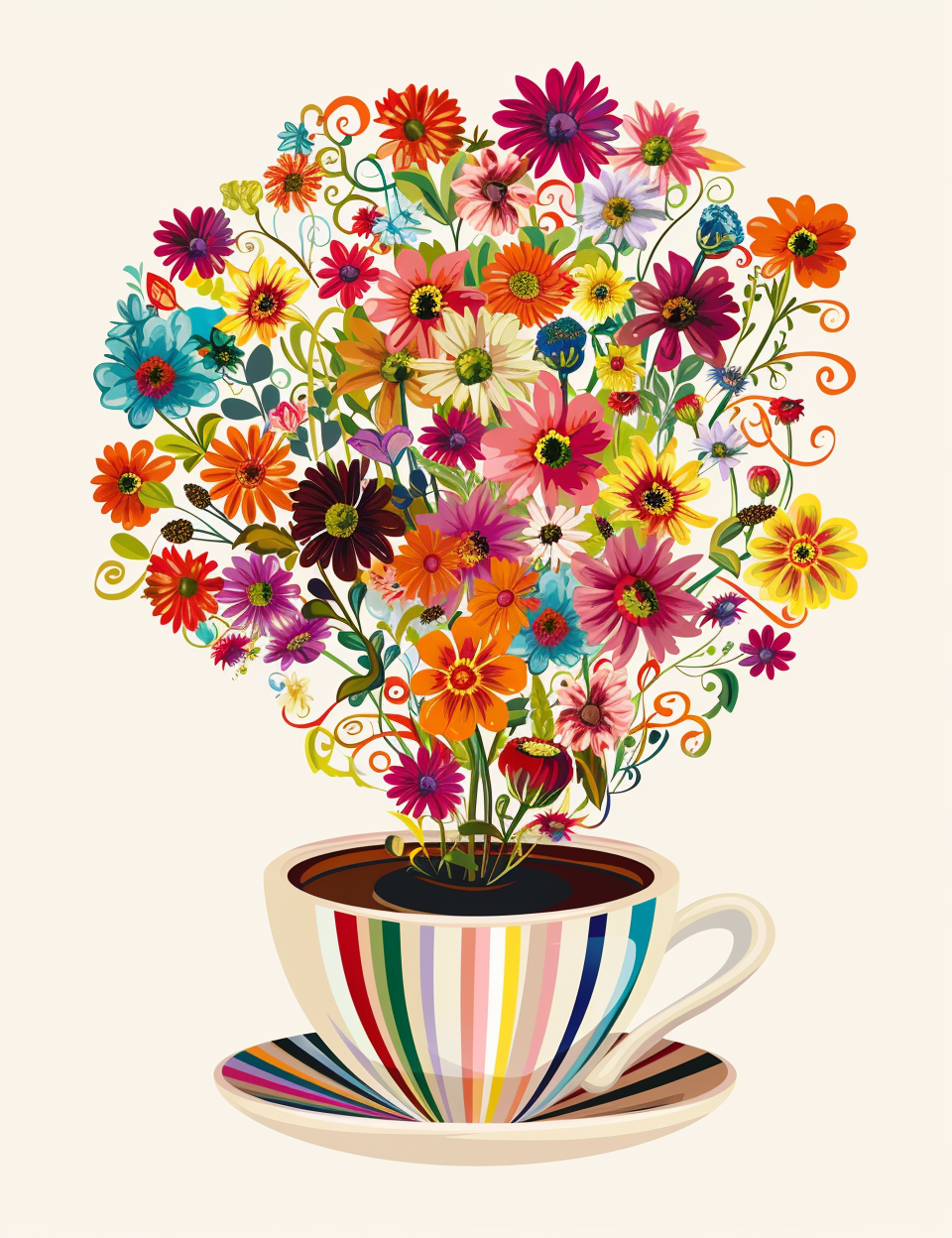 Flowers Rising Teacup Diamond Art Kit