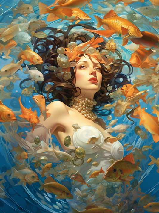 Woman In Fish Diamond Art Kit