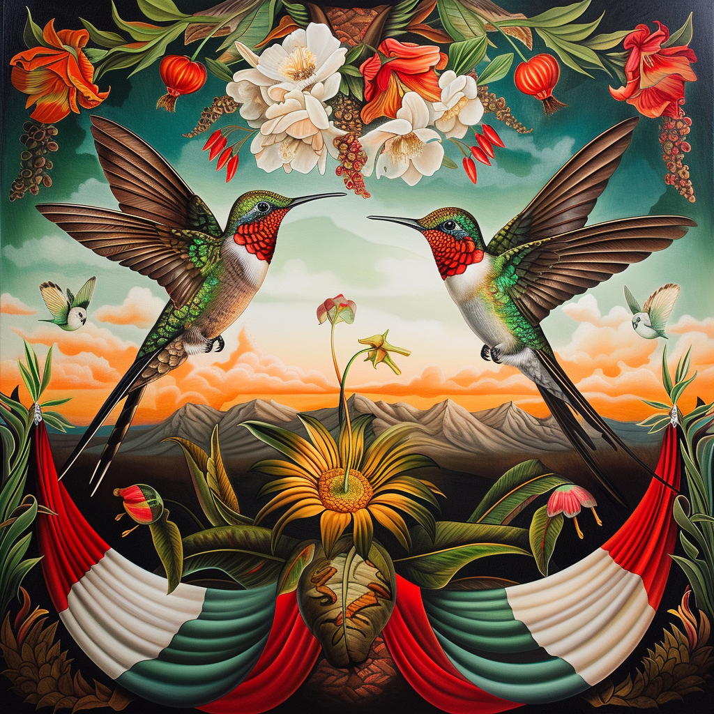 Mexican Colors Hummingbirds Diamond Art Kit