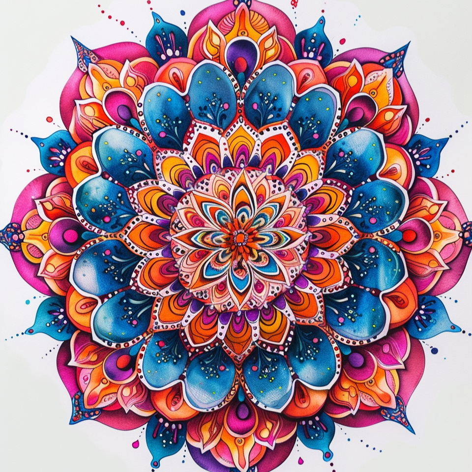 Pin Blue And Orange Mandala Diamond Art Kit
