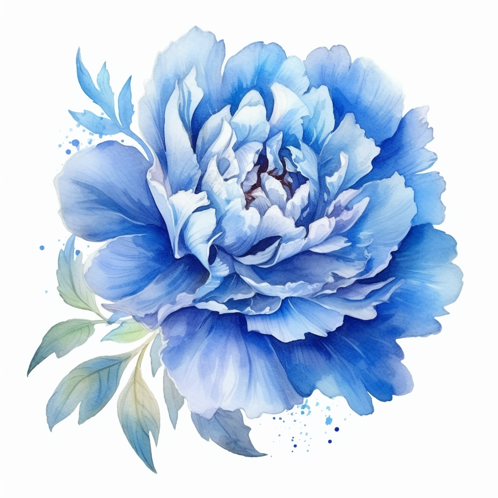 Blue Peony Watercolor Diamond Art Kit
