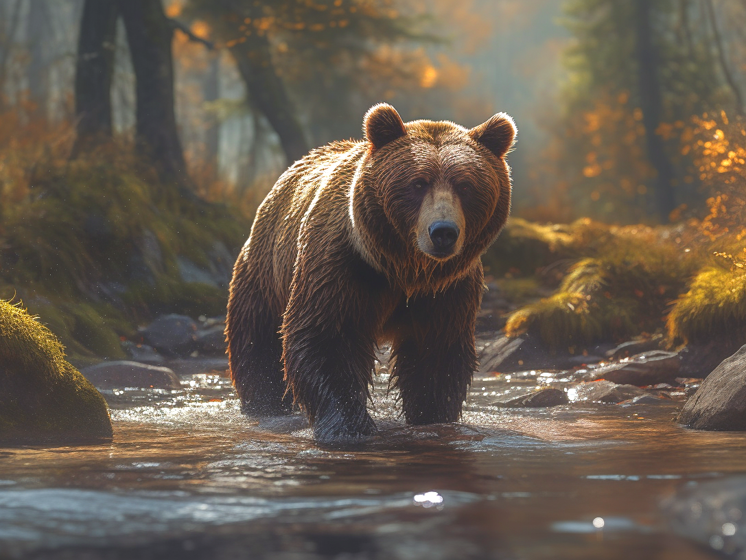 Bear In Teh Stream Diamond Art Kit