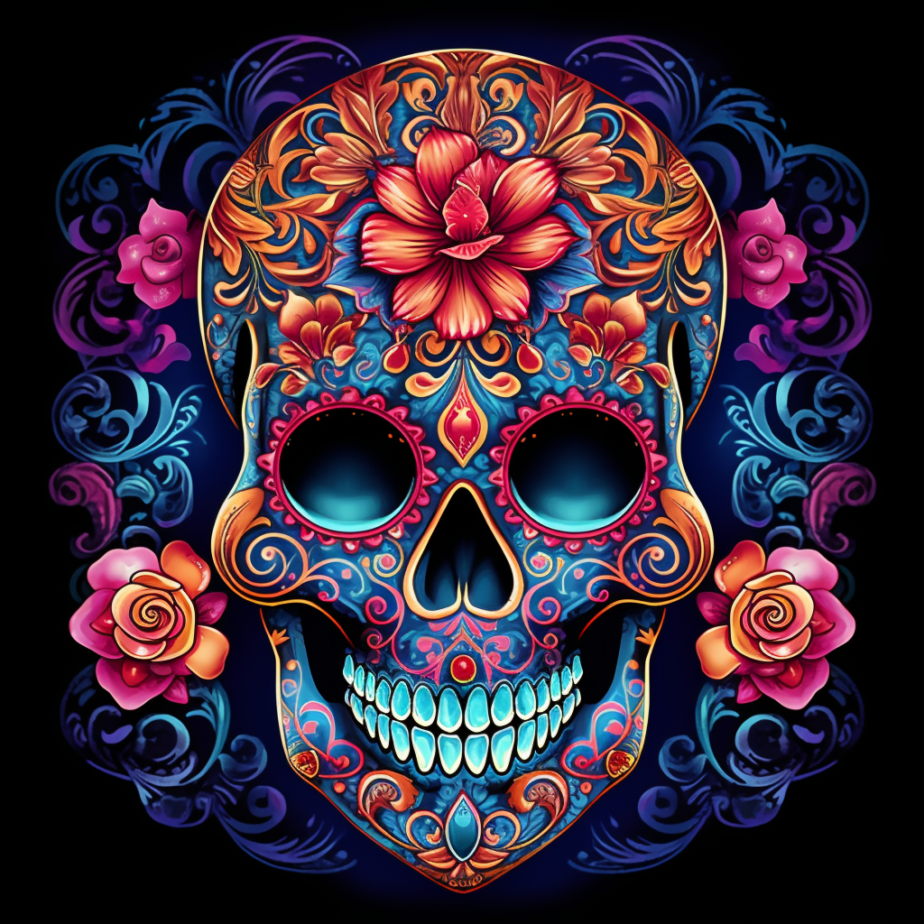 Orange Rose Sugar Skull Diamond Art Kit